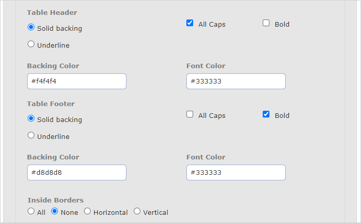 Additional table layout settings in the PDF editor